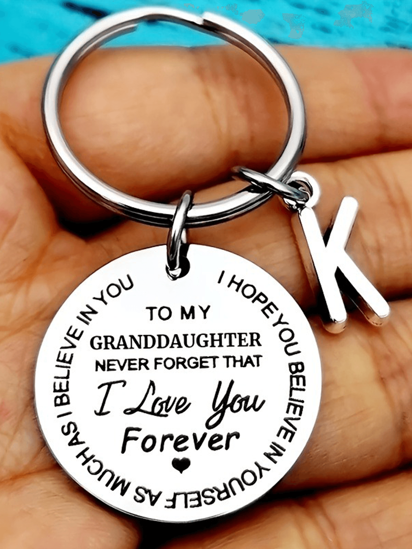 Stainless steel engraved keychain keyring/motivational gift